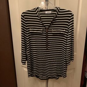 Calvin Klein black and white striped shirt